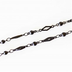 Diamond Link Necklace - 32 inch (80cm) Black